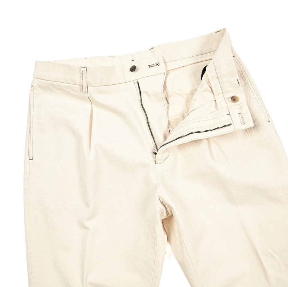 BERWICH “CHIAIA - GD” コットン100%デニム ワンタックパンツ / デニスラ オフホワイト(ecru denim) 50 | GUARDAROBA MILANO OFFICIAL STORE