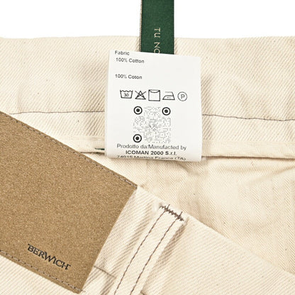 BERWICH “CHIAIA - GD” コットン100%デニム ワンタックパンツ / デニスラ オフホワイト(ecru denim) 50 | GUARDAROBA MILANO OFFICIAL STORE