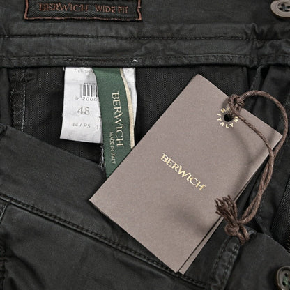 BERWICH "CHIAIA - GD" ストレッチコットン ワンタックヘリンボーンパンツ (製品染め)｜424676 - 46｜GUARDAROBA MILANO OFFICIAL STORE