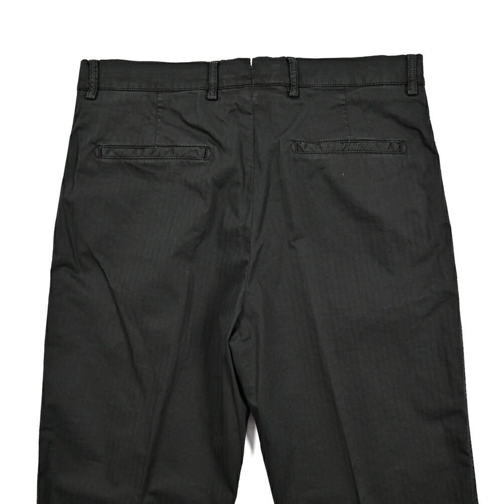 BERWICH "CHIAIA - GD" ストレッチコットン ワンタックヘリンボーンパンツ (製品染め)｜424676 - 46｜GUARDAROBA MILANO OFFICIAL STORE