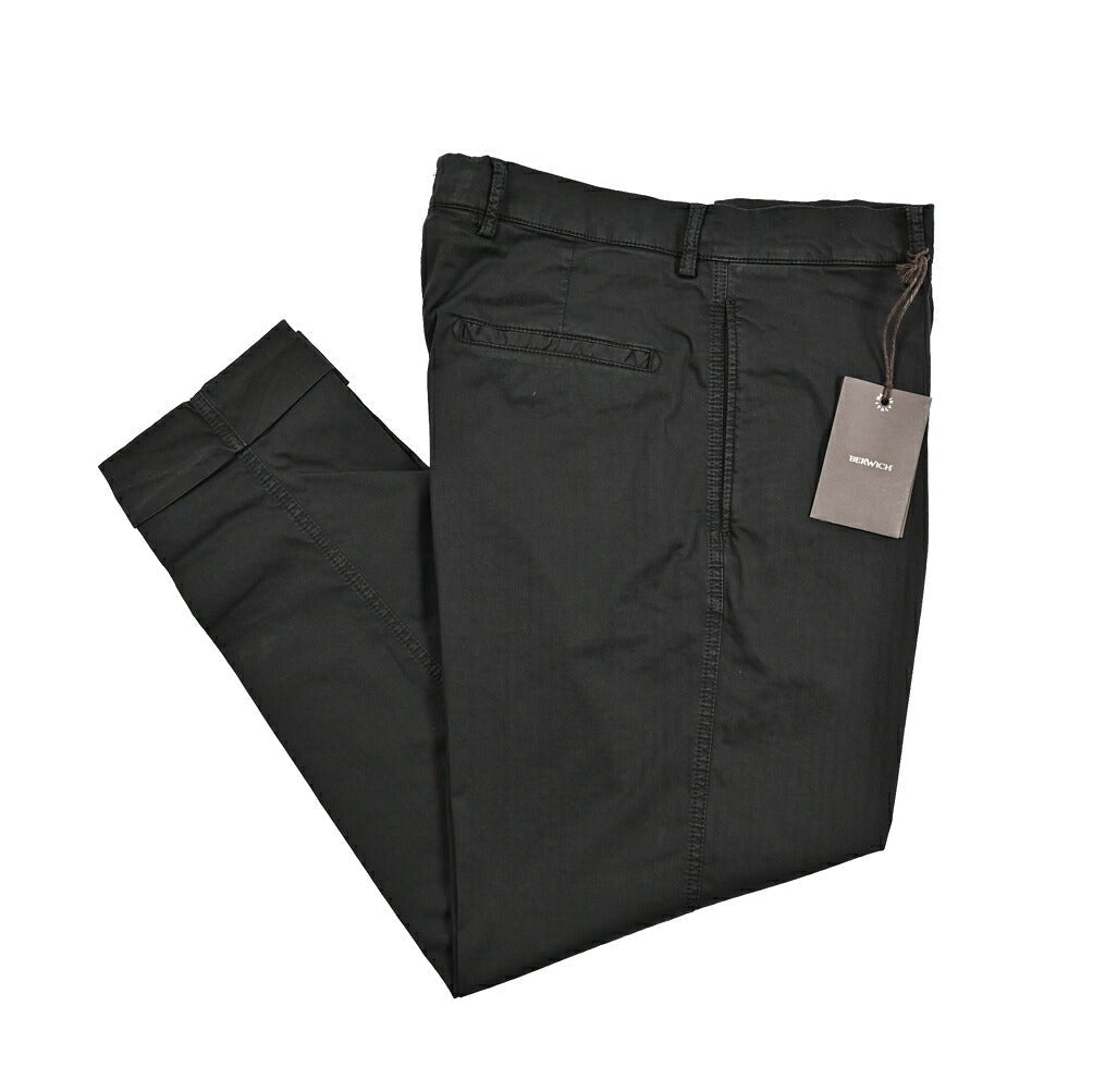 BERWICH "CHIAIA - GD" ストレッチコットン ワンタックヘリンボーンパンツ (製品染め)｜424676 - 46｜GUARDAROBA MILANO OFFICIAL STORE