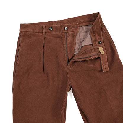 BERWICH “CHIAIA-GD” ストレッチコットン ワンタックチノパンツ ブラウン 48 | GUARDAROBA MILANO OFFICIAL STORE