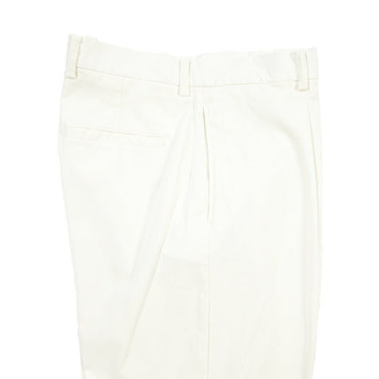 BERWICH “CHIAIA - GD” リヨセル混コットン ワンタックストレッチパンツ ホワイト(panna001) 48 | GUARDAROBA MILANO OFFICIAL STORE