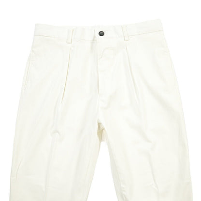BERWICH “CHIAIA - GD” リヨセル混コットン ワンタックストレッチパンツ ホワイト(panna001) 48 | GUARDAROBA MILANO OFFICIAL STORE