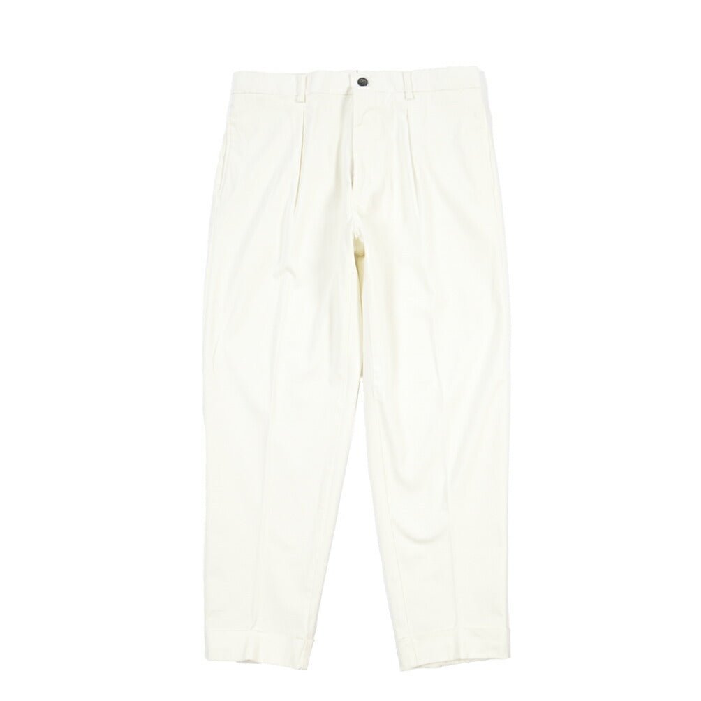 BERWICH “CHIAIA - GD” リヨセル混コットン ワンタックストレッチパンツ ホワイト(panna001) 48 | GUARDAROBA MILANO OFFICIAL STORE