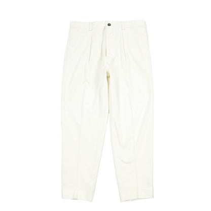 BERWICH “CHIAIA - GD” リヨセル混コットン ワンタックストレッチパンツ ホワイト(panna001) 48 | GUARDAROBA MILANO OFFICIAL STORE