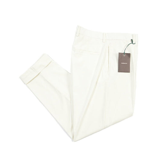 BERWICH “CHIAIA - GD” リヨセル混コットン ワンタックストレッチパンツ ホワイト(panna001) 48 | GUARDAROBA MILANO OFFICIAL STORE