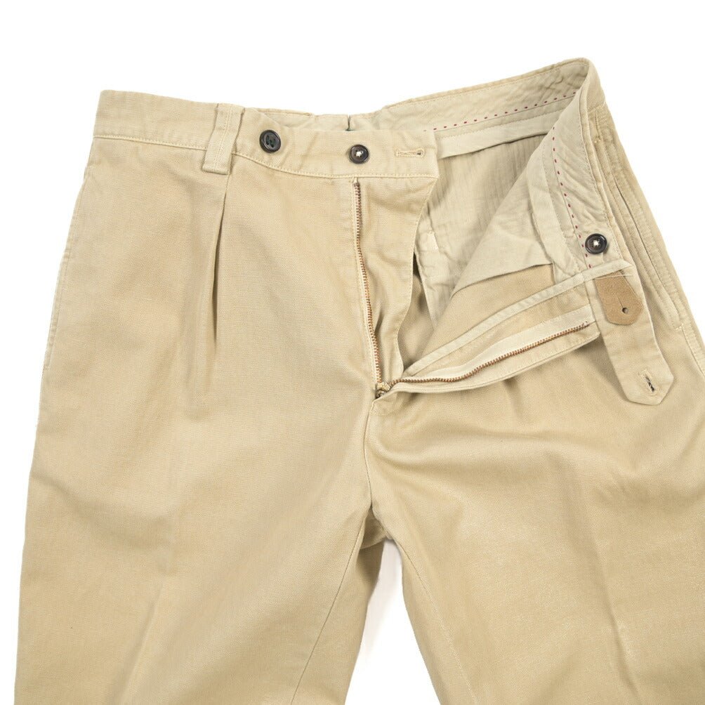 BERWICH “CHIAIA - GD” リネン混コットン ワンタックパンツ ベージュ(old722) 46 | GUARDAROBA MILANO OFFICIAL STORE