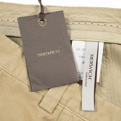 BERWICH “CHIAIA - GD” リネン混コットン ワンタックパンツ ベージュ(old722) 46 | GUARDAROBA MILANO OFFICIAL STORE