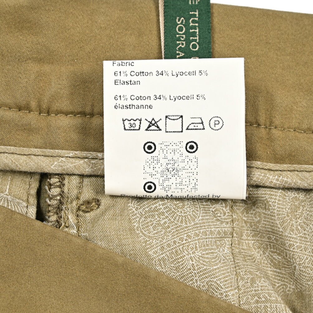 BERWICH “CHIAIA - GD” ストレッチコットンチノ ワンタックパンツ カーキグリーン(olio3811) 44 | GUARDAROBA MILANO OFFICIAL STORE