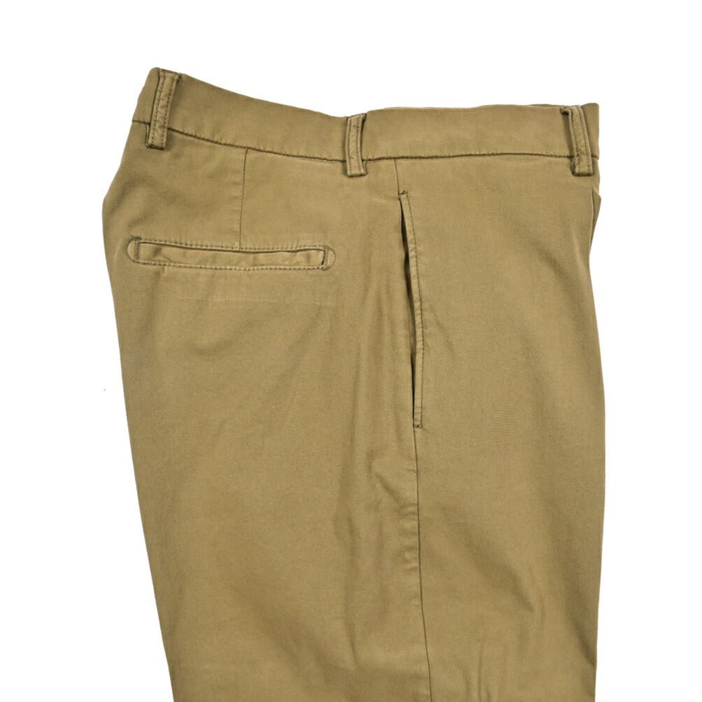 BERWICH “CHIAIA - GD” ストレッチコットンチノ ワンタックパンツ カーキグリーン(olio3811) 44 | GUARDAROBA MILANO OFFICIAL STORE