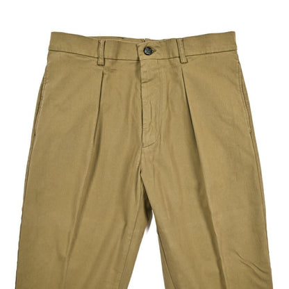 BERWICH “CHIAIA - GD” ストレッチコットンチノ ワンタックパンツ カーキグリーン(olio3811) 44 | GUARDAROBA MILANO OFFICIAL STORE