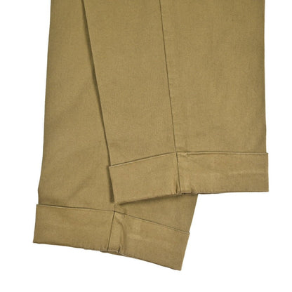 BERWICH “CHIAIA - GD” ストレッチコットンチノ ワンタックパンツ カーキグリーン(olio3811) 44 | GUARDAROBA MILANO OFFICIAL STORE