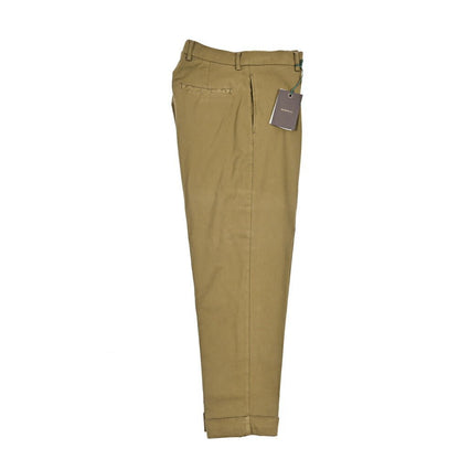 BERWICH “CHIAIA - GD” ストレッチコットンチノ ワンタックパンツ カーキグリーン(olio3811) 44 | GUARDAROBA MILANO OFFICIAL STORE