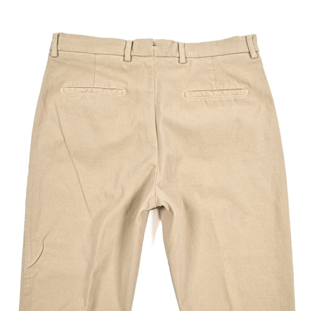 BERWICH “CHIAIA - GD” ストレッチコットンチノ ワンタックパンツ ベージュ(beige208) 48 | GUARDAROBA MILANO OFFICIAL STORE