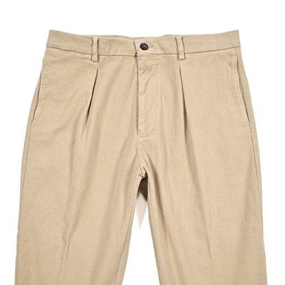 BERWICH “CHIAIA - GD” ストレッチコットンチノ ワンタックパンツ ベージュ(beige208) 48 | GUARDAROBA MILANO OFFICIAL STORE