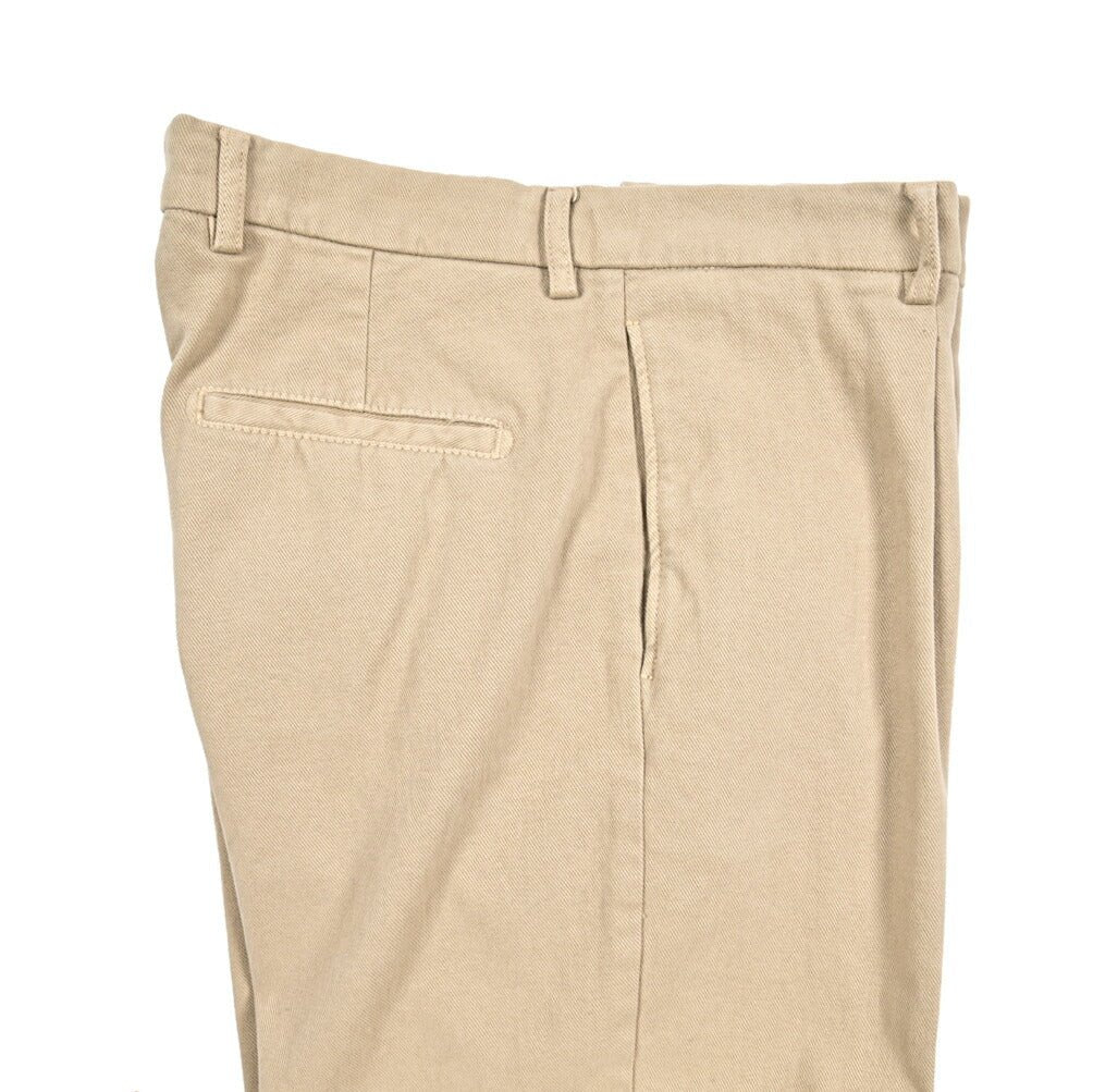 BERWICH “CHIAIA - GD” ストレッチコットンチノ ワンタックパンツ ベージュ(beige208) 48 | GUARDAROBA MILANO OFFICIAL STORE