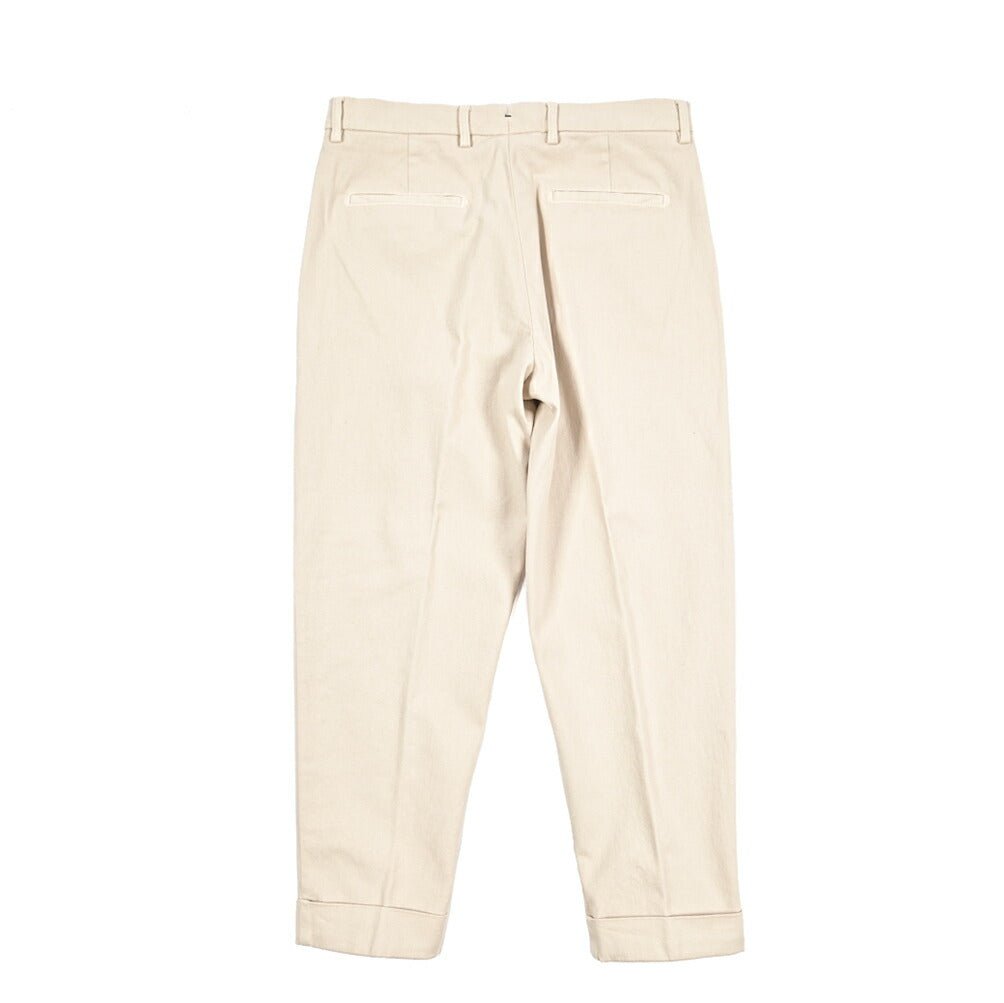BERWICH “CHIAIA - GD” ストレッチコットンチノ ワンタックパンツ オフホワイト(latte802) 48 | GUARDAROBA MILANO OFFICIAL STORE