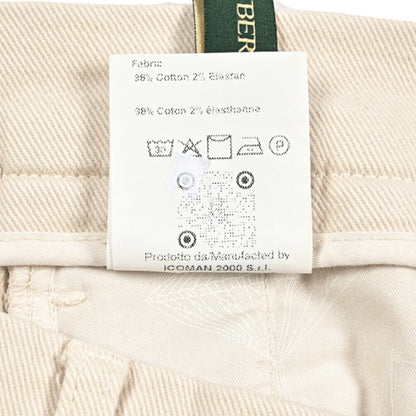 BERWICH “CHIAIA - GD” ストレッチコットンチノ ワンタックパンツ オフホワイト(latte802) 48 | GUARDAROBA MILANO OFFICIAL STORE