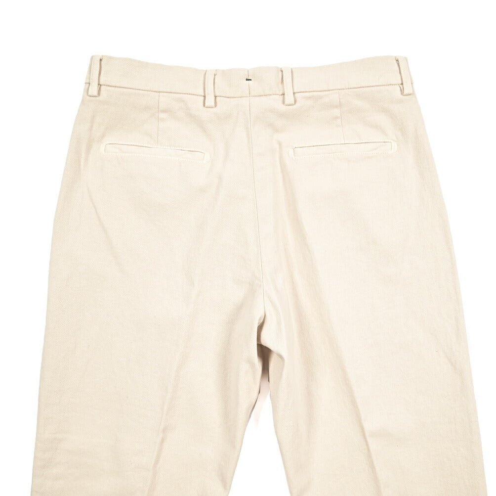BERWICH “CHIAIA - GD” ストレッチコットンチノ ワンタックパンツ オフホワイト(latte802) 48 | GUARDAROBA MILANO OFFICIAL STORE