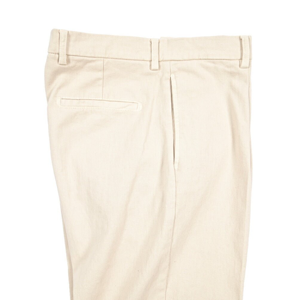 BERWICH “CHIAIA - GD” ストレッチコットンチノ ワンタックパンツ オフホワイト(latte802) 48 | GUARDAROBA MILANO OFFICIAL STORE