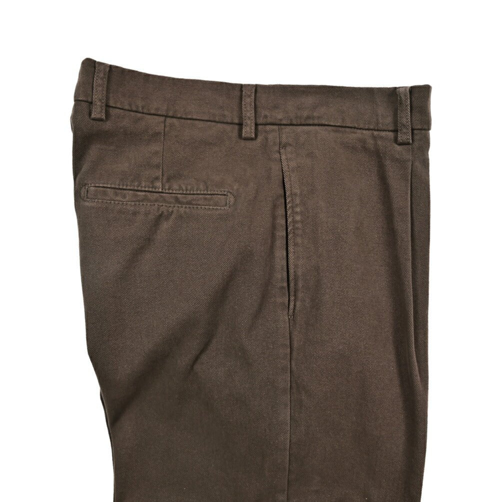 BERWICH “CHIAIA - GD” ストレッチコットンチノ ワンタックパンツ ブラウン(moro1432) 46 | GUARDAROBA MILANO OFFICIAL STORE