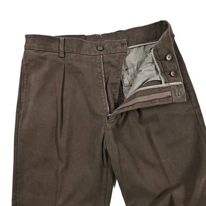 BERWICH “CHIAIA - GD” ストレッチコットンチノ ワンタックパンツ ブラウン(moro1432) 46 | GUARDAROBA MILANO OFFICIAL STORE