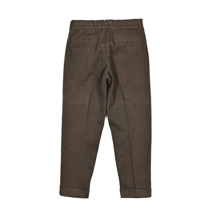 BERWICH “CHIAIA - GD” ストレッチコットンチノ ワンタックパンツ ブラウン(moro1432) 46 | GUARDAROBA MILANO OFFICIAL STORE