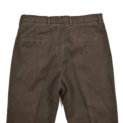 BERWICH “CHIAIA - GD” ストレッチコットンチノ ワンタックパンツ ブラウン(moro1432) 46 | GUARDAROBA MILANO OFFICIAL STORE