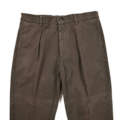 BERWICH “CHIAIA - GD” ストレッチコットンチノ ワンタックパンツ ブラウン(moro1432) 46 | GUARDAROBA MILANO OFFICIAL STORE