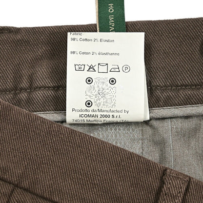 BERWICH “CHIAIA - GD” ストレッチコットンチノ ワンタックパンツ ブラウン(moro1432) 46 | GUARDAROBA MILANO OFFICIAL STORE