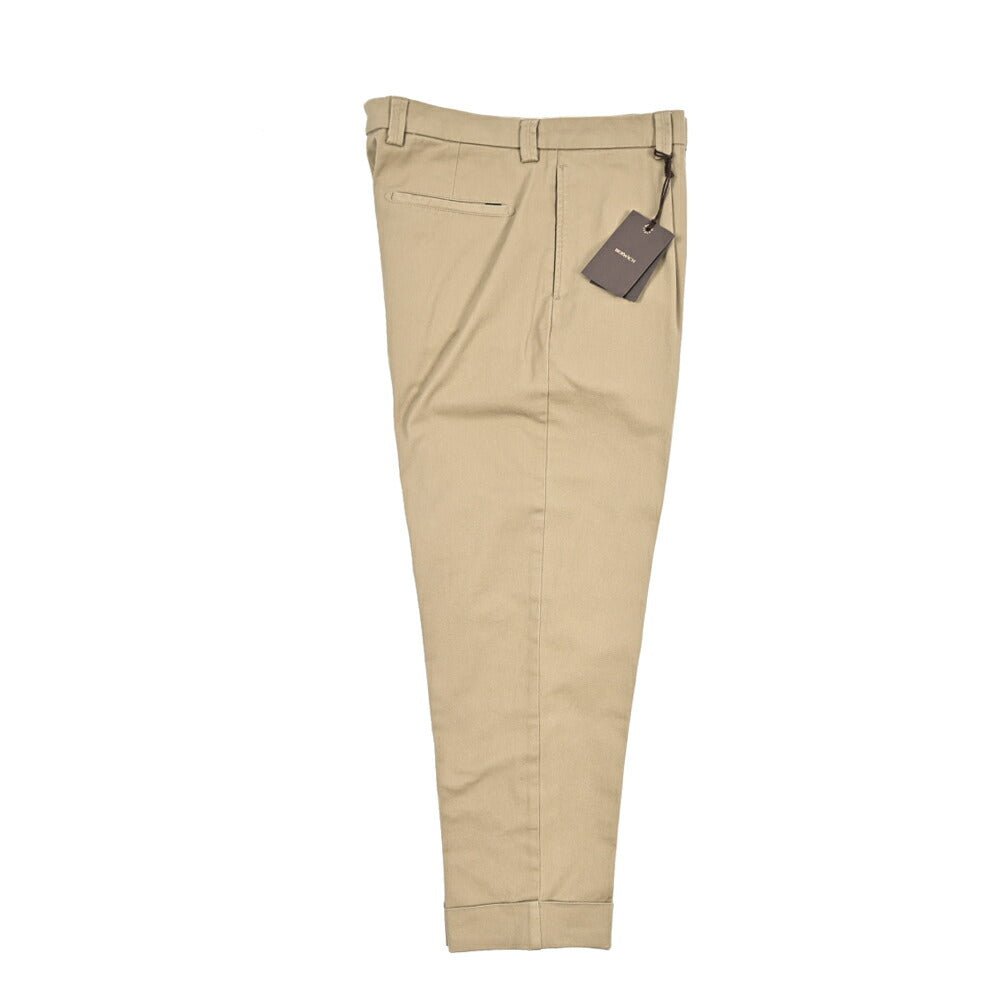 BERWICH “CHIAIA - GD” ストレッチコットンチノ ワンタックパンツ ベージュ(sand) 50 | GUARDAROBA MILANO OFFICIAL STORE