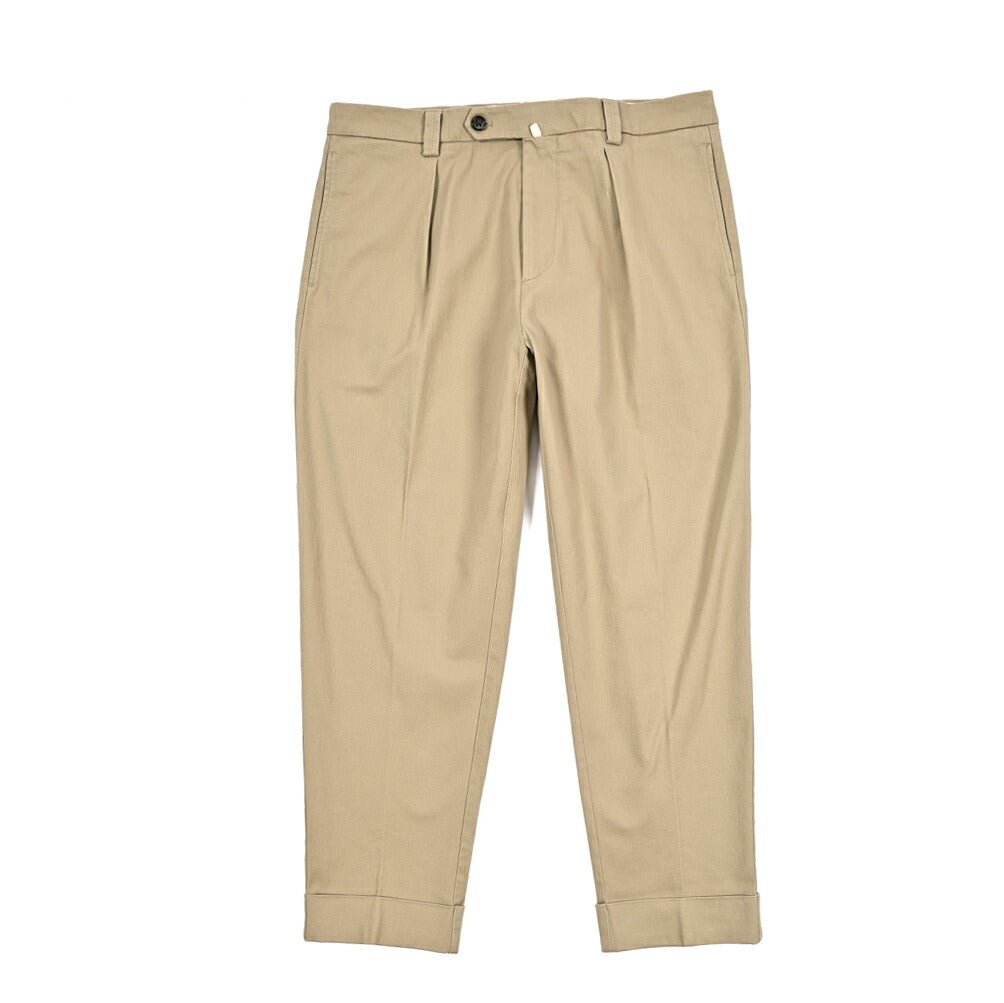 BERWICH “CHIAIA - GD” ストレッチコットンチノ ワンタックパンツ ベージュ(sand) 50 | GUARDAROBA MILANO OFFICIAL STORE