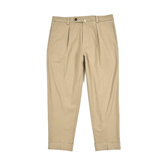 BERWICH “CHIAIA - GD” ストレッチコットンチノ ワンタックパンツ ベージュ(sand) 50 | GUARDAROBA MILANO OFFICIAL STORE