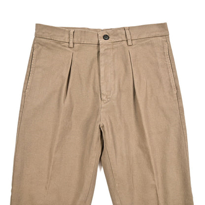 BERWICH “CHIAIA - GD” ストレッチコットンチノ ワンタックパンツ ブラウン(noce724) 46 | GUARDAROBA MILANO OFFICIAL STORE
