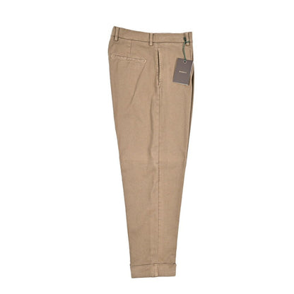 BERWICH “CHIAIA - GD” ストレッチコットンチノ ワンタックパンツ ブラウン(noce724) 46 | GUARDAROBA MILANO OFFICIAL STORE