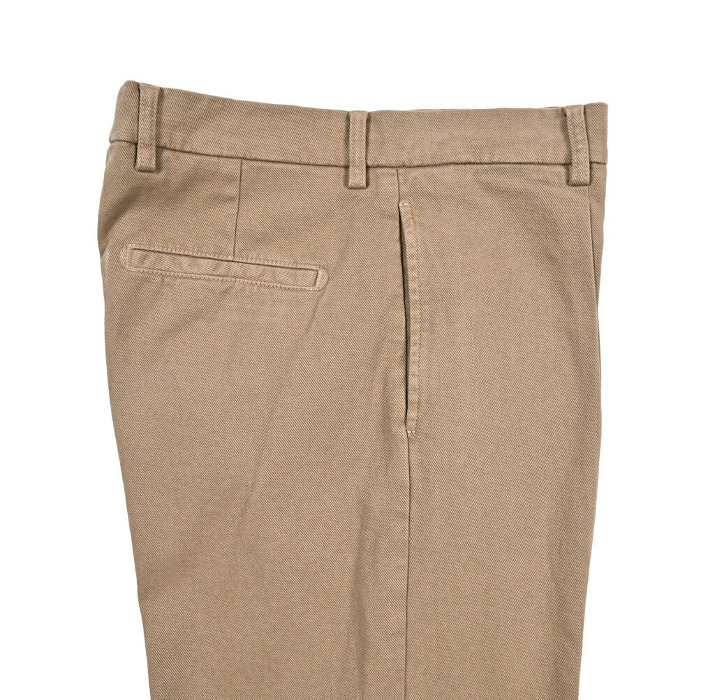 BERWICH “CHIAIA - GD” ストレッチコットンチノ ワンタックパンツ ブラウン(noce724) 46 | GUARDAROBA MILANO OFFICIAL STORE