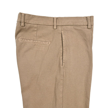 BERWICH “CHIAIA - GD” ストレッチコットンチノ ワンタックパンツ ブラウン(noce724) 46 | GUARDAROBA MILANO OFFICIAL STORE