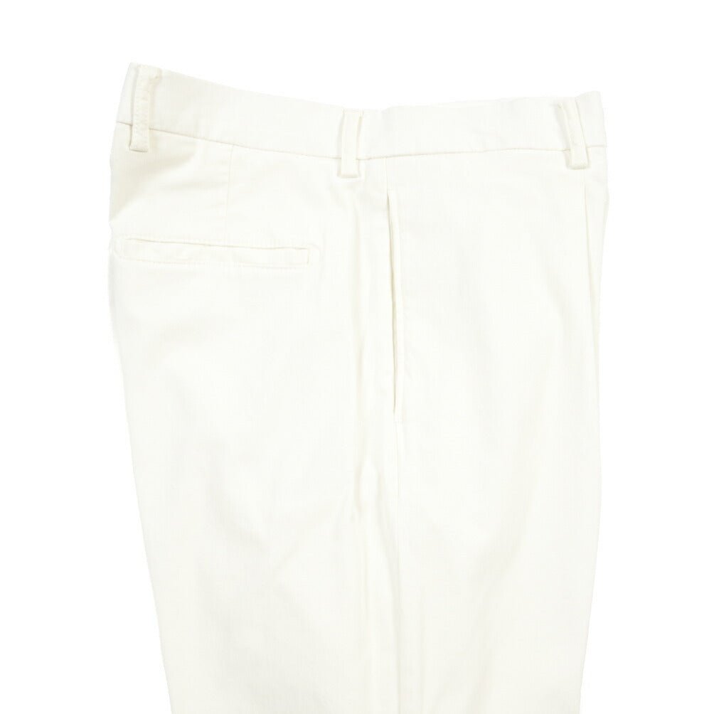 BERWICH “CHIAIA-GD” リヨセル混コットン ワンタックストレッチパンツ ホワイト(panna001) 46 | GUARDAROBA MILANO OFFICIAL STORE