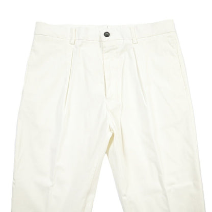 BERWICH “CHIAIA-GD” リヨセル混コットン ワンタックストレッチパンツ ホワイト(panna001) 46 | GUARDAROBA MILANO OFFICIAL STORE