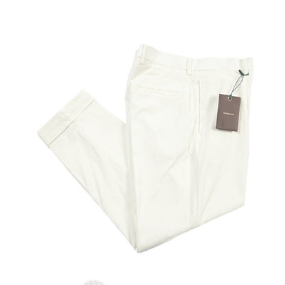 BERWICH “CHIAIA-GD” リヨセル混コットン ワンタックストレッチパンツ ホワイト(panna001) 46 | GUARDAROBA MILANO OFFICIAL STORE