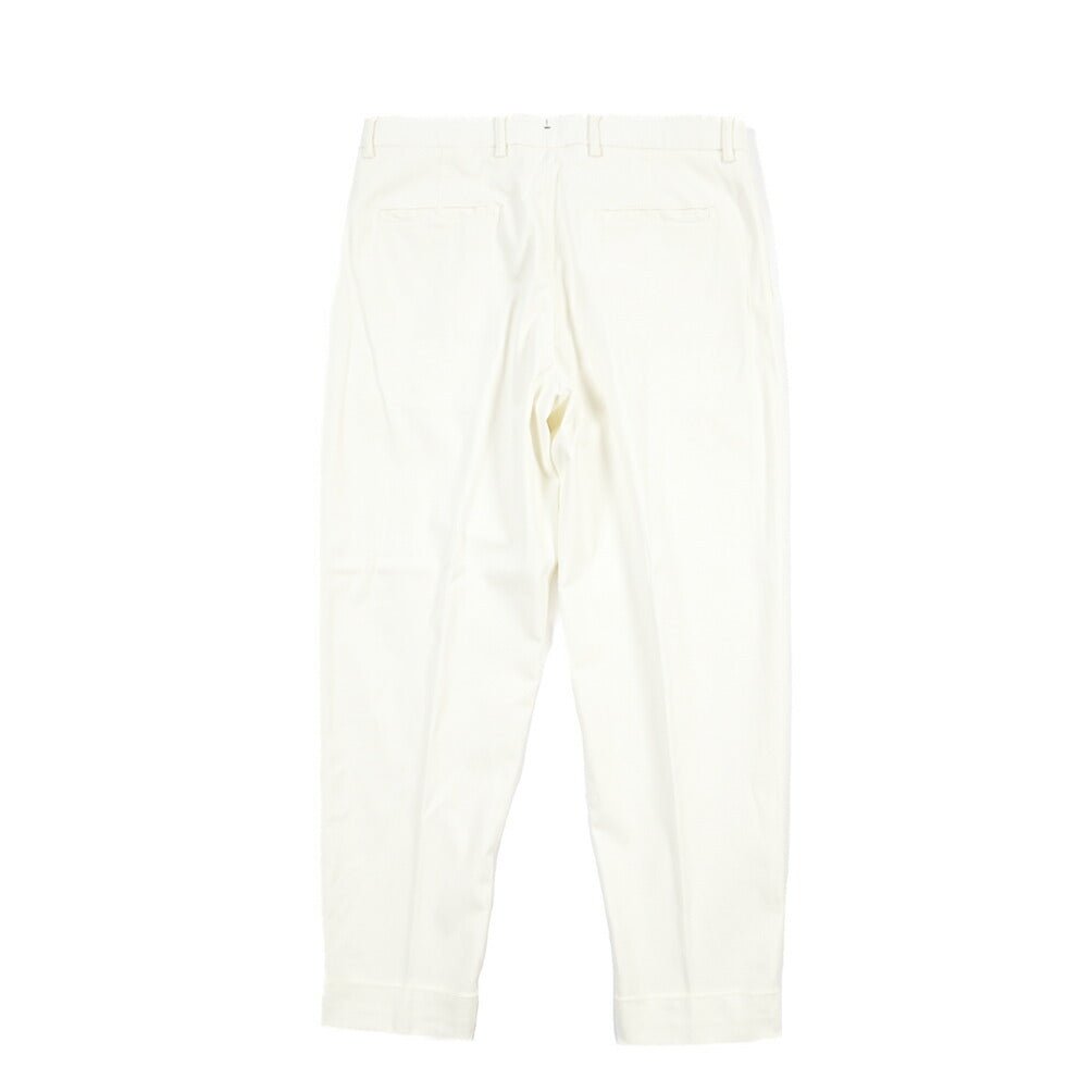 BERWICH “CHIAIA-GD” リヨセル混コットン ワンタックストレッチパンツ ホワイト(panna001) 46 | GUARDAROBA MILANO OFFICIAL STORE
