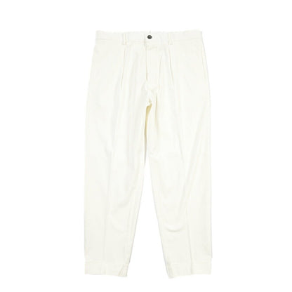 BERWICH “CHIAIA-GD” リヨセル混コットン ワンタックストレッチパンツ ホワイト(panna001) 46 | GUARDAROBA MILANO OFFICIAL STORE