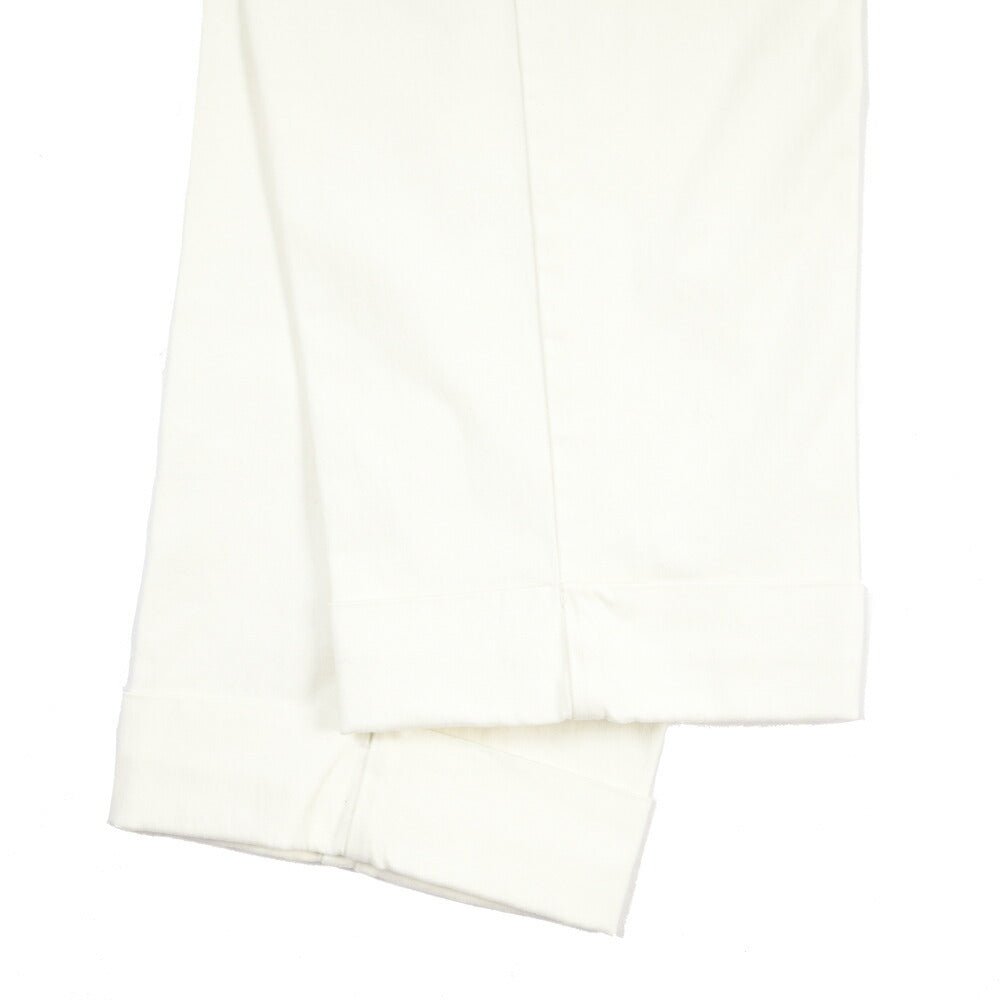 BERWICH “CHIAIA-GD” リヨセル混コットン ワンタックストレッチパンツ ホワイト(panna001) 46 | GUARDAROBA MILANO OFFICIAL STORE