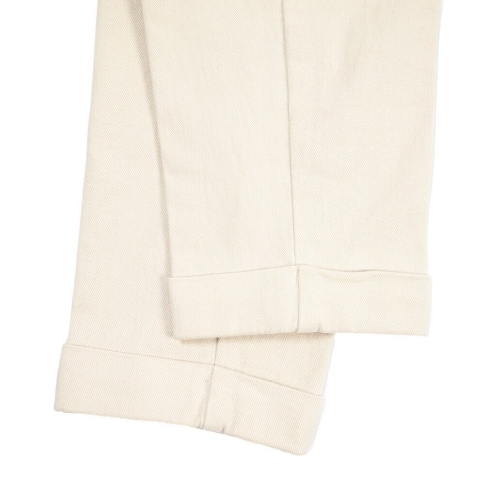 BERWICH “CHIAIA-GD” ストレッチコットン ワンタックパンツ オフホワイト(latte802) 48 | GUARDAROBA MILANO OFFICIAL STORE