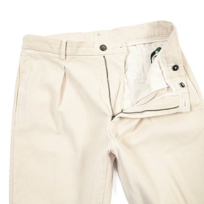 BERWICH “CHIAIA-GD” ストレッチコットン ワンタックパンツ オフホワイト(latte802) 48 | GUARDAROBA MILANO OFFICIAL STORE
