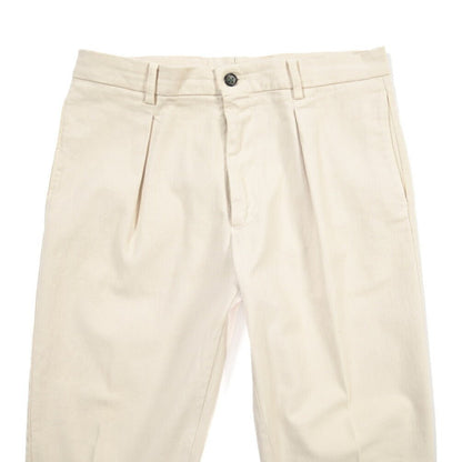 BERWICH “CHIAIA-GD” ストレッチコットン ワンタックパンツ オフホワイト(latte802) 48 | GUARDAROBA MILANO OFFICIAL STORE