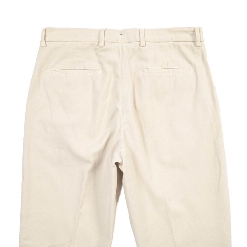 BERWICH “CHIAIA-GD” ストレッチコットン ワンタックパンツ オフホワイト(latte802) 48 | GUARDAROBA MILANO OFFICIAL STORE