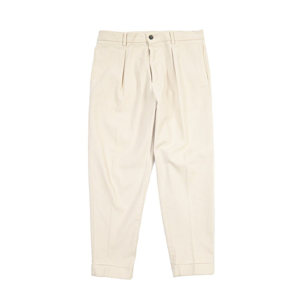 BERWICH “CHIAIA-GD” ストレッチコットン ワンタックパンツ オフホワイト(latte802) 48 | GUARDAROBA MILANO OFFICIAL STORE