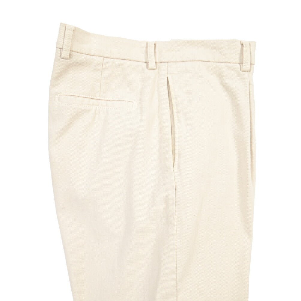 BERWICH “CHIAIA-GD” ストレッチコットン ワンタックパンツ オフホワイト(latte802) 48 | GUARDAROBA MILANO OFFICIAL STORE